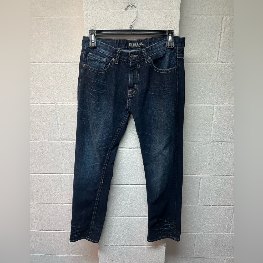 Black Men's Deep Indigo Slim Jeans